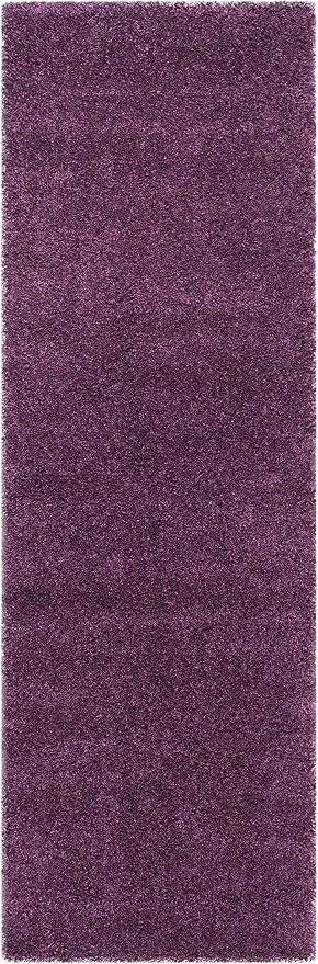 SAFAVIEH California Shag Collection Runner Rug - 2'3" x 21', Purple, Non-Shedding & Easy to Clean, Ultra Plush Thick Pile, Ideal for Hallway, Foyer, Entryway, Bedroom (SG151-7373)