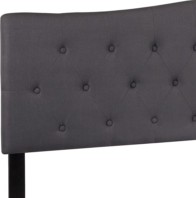 Flash Furniture Cambridge Tufted Upholstered King Size Headboard in Dark Gray Fabric
