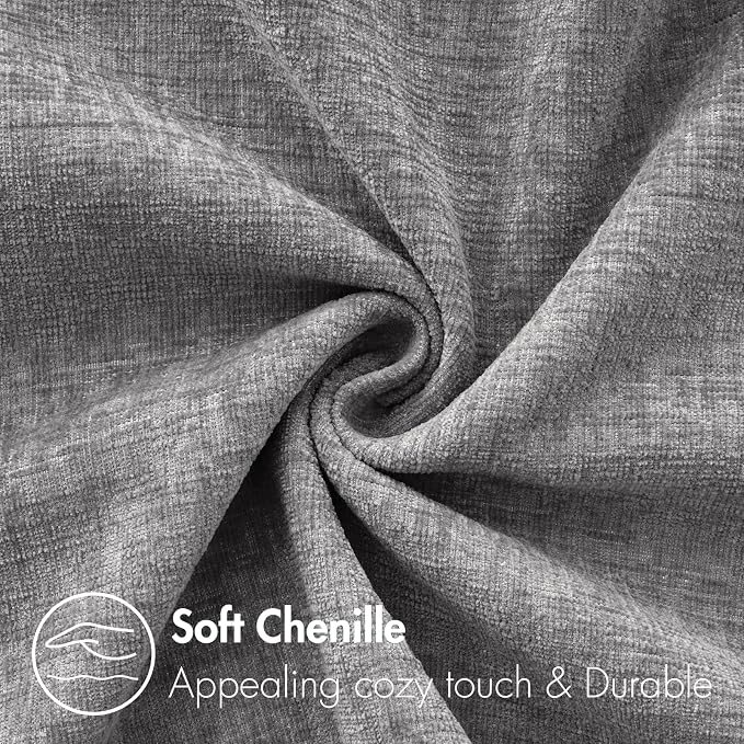 MIULEE Soft Chenille Lumbar Throw Pillow Covers Dark Gray 12x20 Pack of 2 | Modern Home Decor, Classic Decorative Pillows, Solid Dyed Cases, Boho Couch Cushion Covers for Sofa Bed Living Room