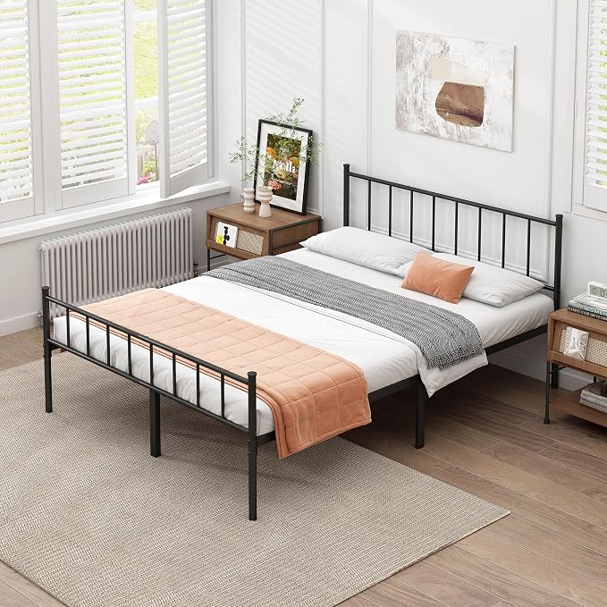 DIIYIV Full Metal Bed Frame,Steel Slat Support,Noise Free,Easy Assembly | Full Size Bed,Mattress Foundation,Underbed Storage,No Box Spring Needed