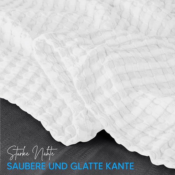 Bulk 10-Pack Hotel Waffle Blankets, Twin - 90x90 Inch, 100% Cotton, White | Lightweight & Breathable Blanket for Resorts & Guest Accommodations