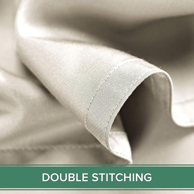 Pure Bamboo Queen Sheets, Genuine 100% Organic Viscose Derived from Bamboo Bed Sheet Set, Luxuriously Soft & Cooling, Double Stitching, 2 Year Quality Promise (Queen, Ivory)