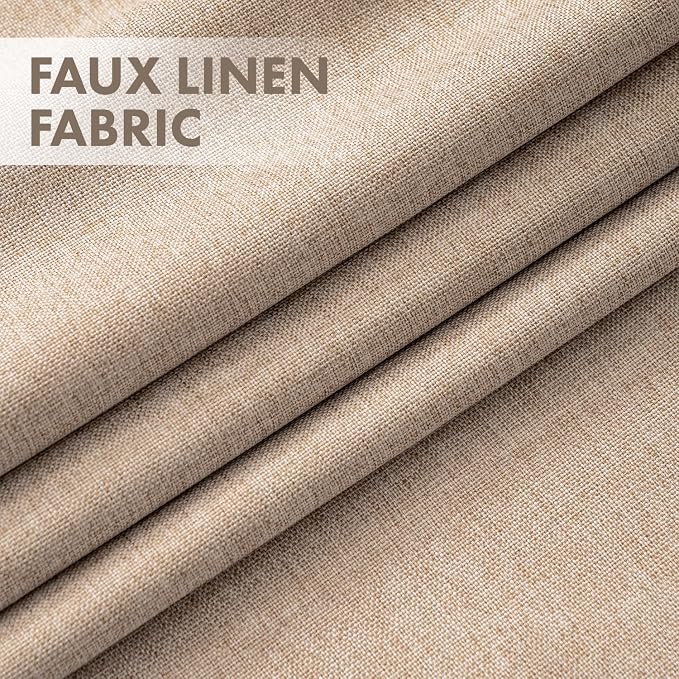 MIULEE 100% Blackout Linen Curtains for Bedroom 40W x 96L Linen 2 Panels | 96 inches Long, Thermal Insulated, Room Darkening, Black Out Drapes for Living Room, Back Tab Rod Pocket