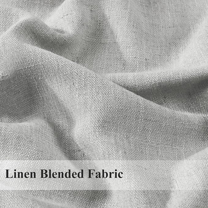 WEST LAKE Light Grey French Pleat Curtain Panels 90 Inches Length,Linen Blended Pinch Pleated Drapes for Bedroom Living Room,Modern Window Treatment,Back Tabs Hooks,40" Wx90 L(Pack of 2)