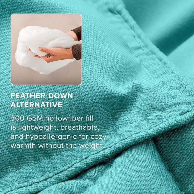 Bare Home Comforter Set - 1800 Ultra Soft (Twin/Twin XL, Turquoise) | All-Season, Breathable, Hypoallergenic, Premium 1800, Warm, Cozy