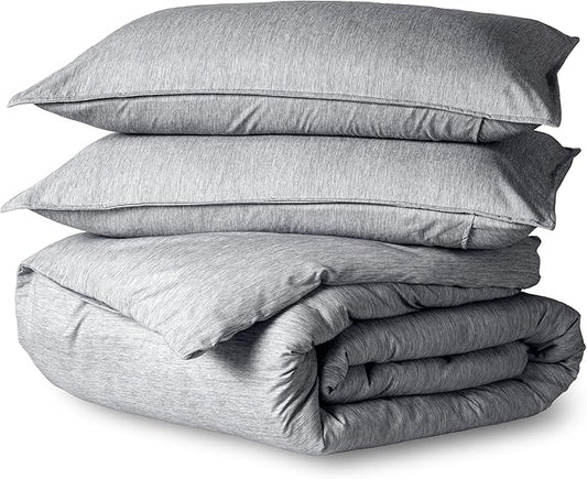 Bare Home Duvet Cover Set (Oversized King, Heathered Charcoal) | 1800 Ultra-Soft, Lightweight, Cooling, Breathable, Premium, All-Season