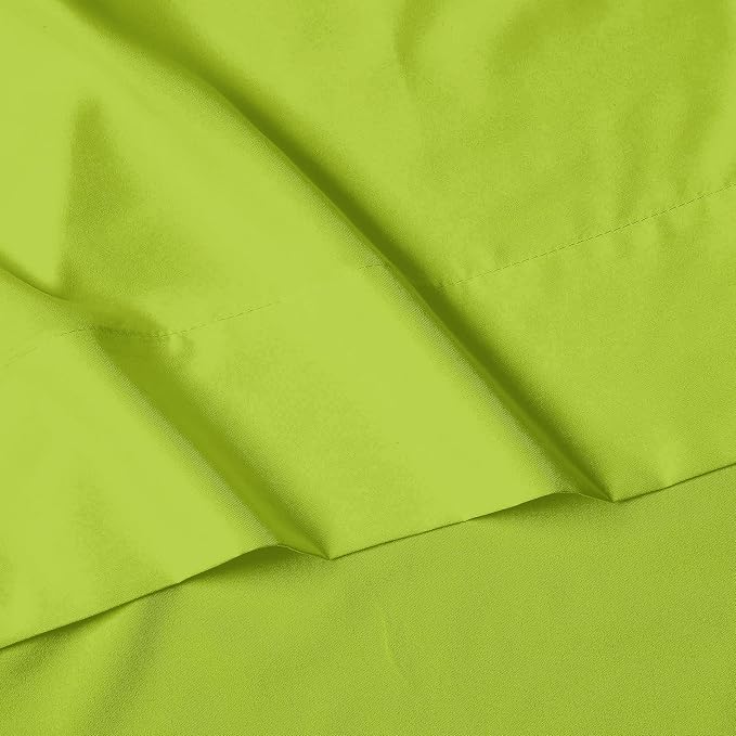 Elegant Comfort Luxury 1500 Premium Hotel Quality Microfiber 4-Piece Sheet Set - Wrinkle Resistant, All Around Elastic Fitted Sheet, Deep Pocket up to 16", California King, Lime