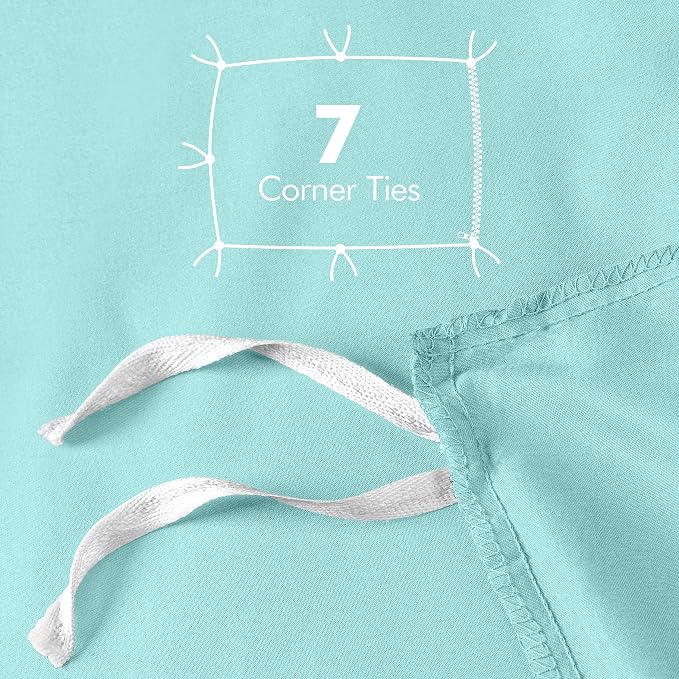 Duvet Cover Queen, 3 PC Cotton Like Polyester With Zipper Closure, Spa Blue | Extra Soft and Breathable, Wrinkle & Fade Resistant, Includes Duvet Cover and 2 Pillow Shams, Comforter Not Included, OekoTex