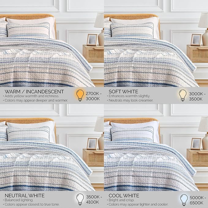 Southshore Fine Living, Inc. Twin XL Quilt Bedding Set, Dorm Bedding Essentials, Stain Resistant, Hotel Quality Striped Bedspread, Twin XL Coverlet Set w/Quilted Pillow Sham, Blue Striped Quilts