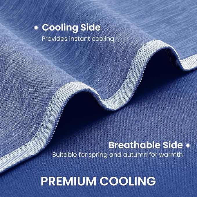 Topcee Cooling Blanket Queen Size 90"x90" for Hot Sleepers Summer Blanket | Absorbs Heat Cold Summer Blanket for Night Sweats & Menopause Q-Max>0.5 Lightweight Breathable Soft Double-Side Cooling