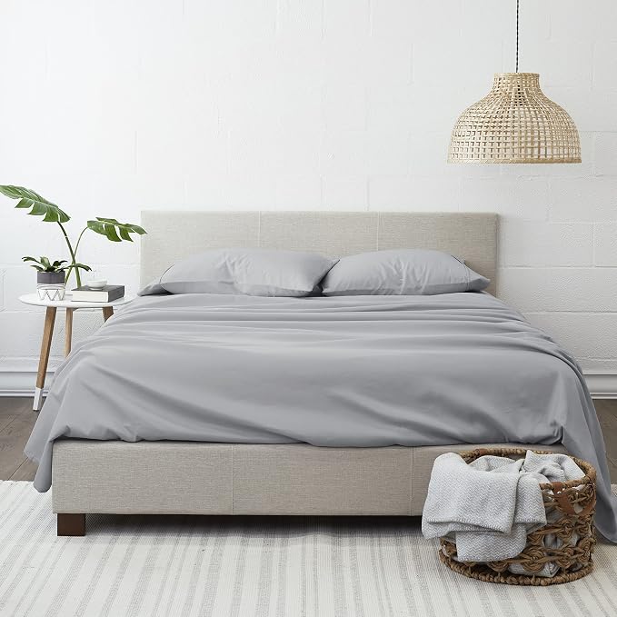ienjoy Home Hotel Collection Luxury Soft Brushed Bed Sheet Set - Cal King - Light Gray