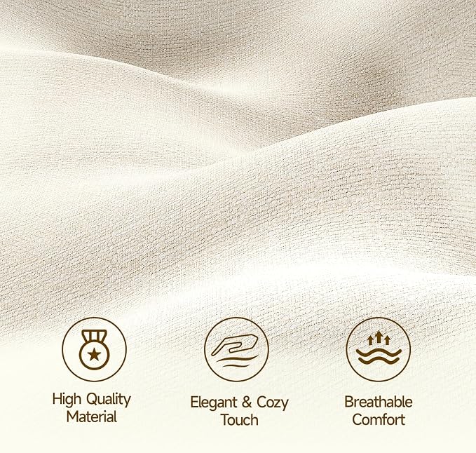 ONBRILL King Size Headboard with Storage, LED Light, Off White | Linen Vertical Wingback Headboard w/ Charging Station, Upholstered Head Board w/ High-Density Foam Padding, 2 Storage Pockets