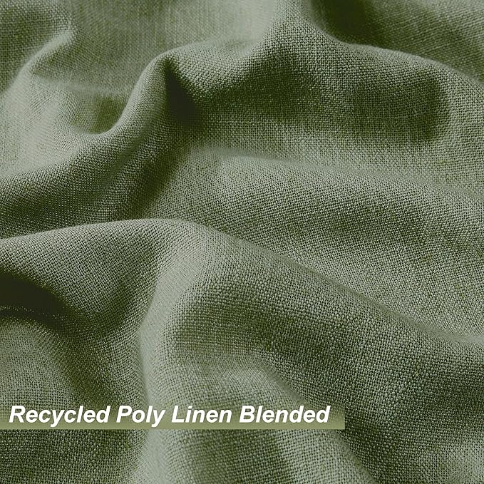 Vision Home Dark Green Pinch Pleated Full Blackout Curtains Linen Blended Room Darkening Curtain Panels 90 inch for Living Room Bedroom Thermal Insulated Pinch Pleat Drapes with Hooks 40" Wx90 Lx2