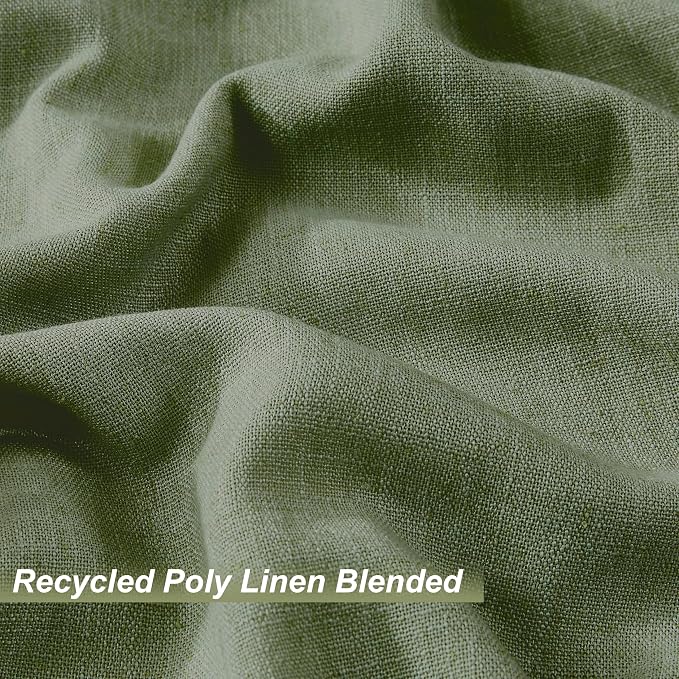 Vision Home Dark Green Pinch Pleated Full Blackout Curtains Linen Blended Room Darkening Curtain Panels 108 inch for Living Room Bedroom Thermal Insulated Pinch Pleat Drapes with Hooks 40" Wx108 Lx2
