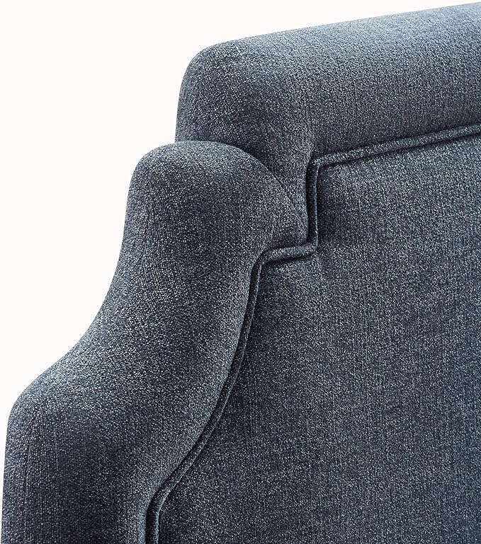 Modway Magnolia King Size Upholstered Fabric Headboard in Slate Blue - Padded Cushioned Headboard with Woven Heathered Upholstery and Adjustable Mounting Positions