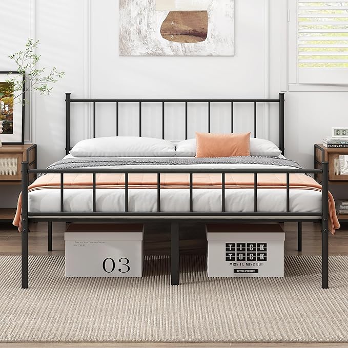 DIIYIV Full Metal Bed Frame,Steel Slat Support,Noise Free,Easy Assembly | Full Size Bed,Mattress Foundation,Underbed Storage,No Box Spring Needed