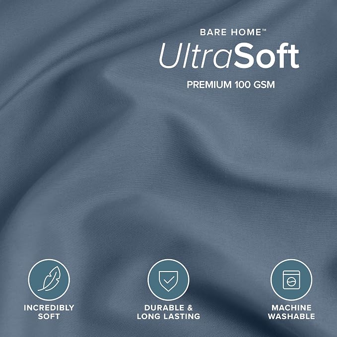 Bare Home Duvet Cover Set 1800 Ultra-Soft (Twin/Twin XL, Bering Sea) | Lightweight, Cooling, Breathable, Premium 1800 Ultra-Soft, All-Season