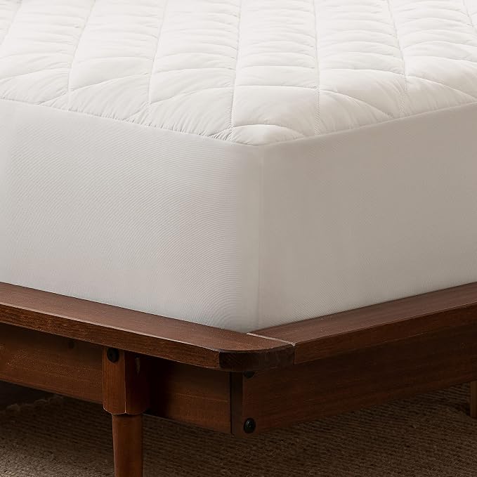Serta Power Clean Triple Action Waterproof Mattress Pad, Queen | Triple-action waterproof protection with moisture-wicking fabric and a soft quilted top, fits mattresses up to 15 inches