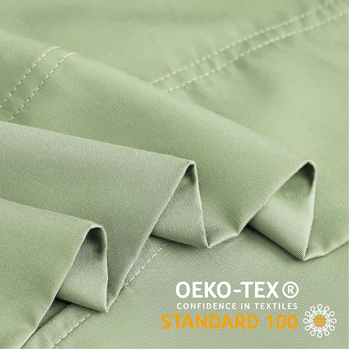 BEDELITE Pillow Cases Standard Size 2Pcs, Rayon from Bamboo, Sage Green | Cooling and Breathable Pillow Cover for Hot Sleepers & Night Sweats, Silky Soft Cozy, Envelope Closure, 20"x26"
