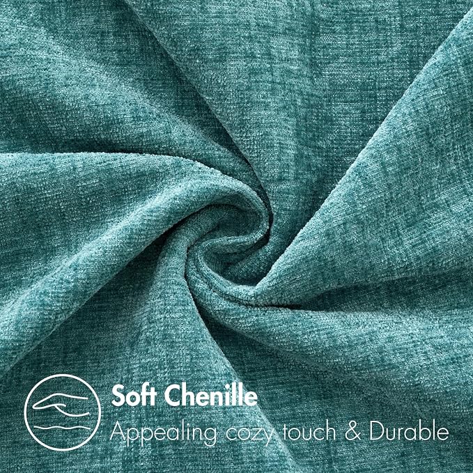 MIULEE Soft Chenille Throw Pillow Covers Teal 18x18 Inch Pack of 2 | Modern Home Decor, Classic Decorative Pillows, Solid Dyed Cases, Boho Couch Cushion Covers for Sofa Bed Living Room