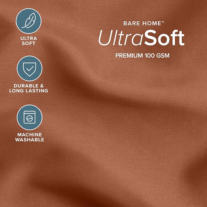 Bare Home Comforter Set - California King Size - Ultra-Soft - Goose Down Alternative - Premium 1800 Series - All Season Warmth (California King, Terracotta)