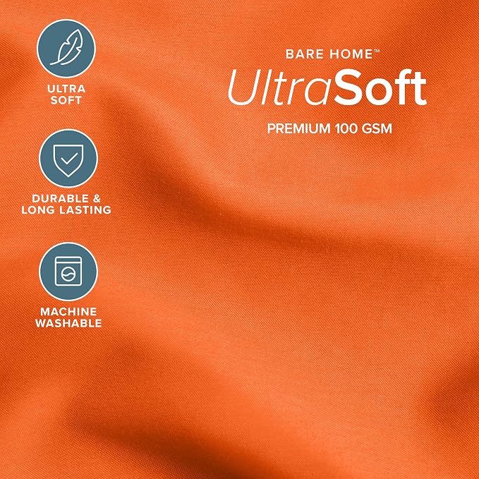 Bare Home Comforter Set - 1800 Ultra Soft (Twin/Twin XL, Orange) | All-Season, Breathable, Hypoallergenic, Premium 1800, Warm, Cozy
