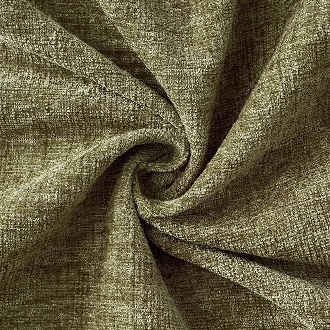 MIULEE Soft Chenille Throw Pillow Covers Olive Green 20x20 Inch Pack of 2 | Modern Home Decor, Classic Decorative Pillows, Solid Dyed Cases, Boho Couch Cushion Covers for Sofa Bed Living Room