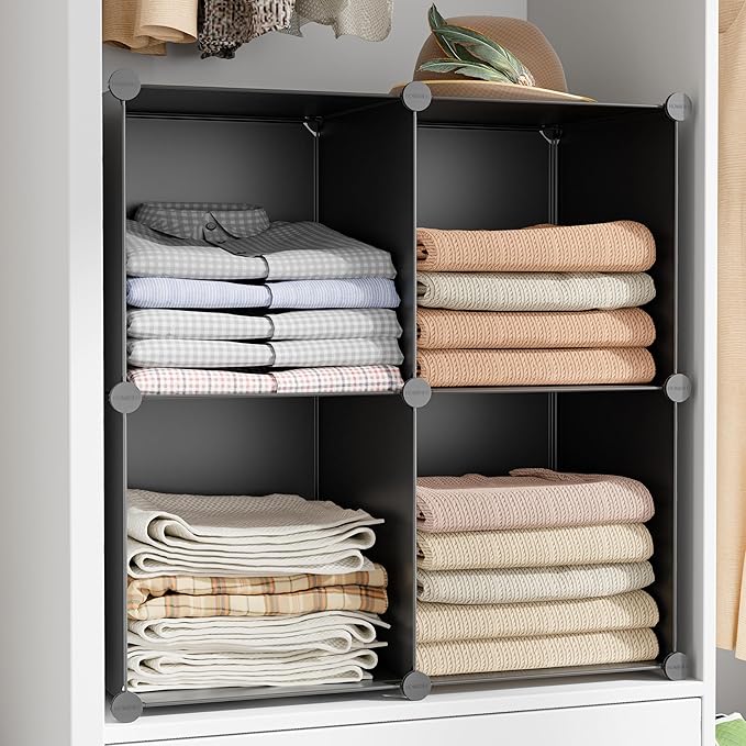 Stackble Cube Storage Organizer Modular Closet Organizers and Storage | 6 Cube Clothes Storage,Portable Bathroom Closet organizers and storage,Cubby storage shelf for Book/Bedroom,Livingroom