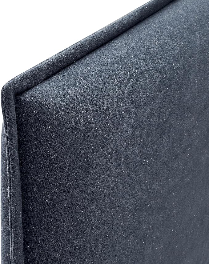 Modway Camille King Size Upholstered Linen Blend Headboard with Removable Slipcover – in Denim - Padded Pillow Style Headboard with Adjustable Mounting for King Beds