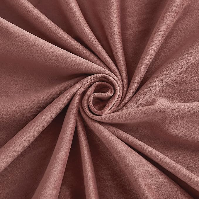 RYB HOME Velvet Curtains 102 inches Long, Extra Long High Ceiling Curtains | Thermal Insulated, Luxurious Home Decor, Curtains for Apartment Loft Large Windows, W52 x L102, Wild Rose, 2 Panels Set