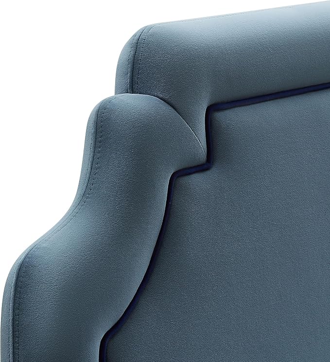 Modway Magnolia King Size Stain-Resistant Performance Velvet Headboard in Cadet Blue Midnight - Padded Cushioned Headboard with Adjustable Mounting Positions