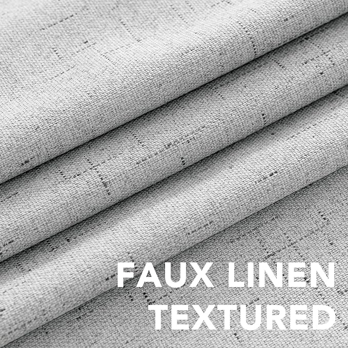 H.VERSAILTEX 100% Blackout Curtains for Bedroom Thermal Insulated Linen Textured Curtains Heat and Full Light Blocking Drapes Living Room Curtains 2 Panel Sets, Glacier Gray, 52x96 Inch
