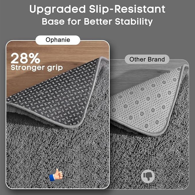 Ophanie Area Rugs 9x12 Living Room, Large Grey Bedroom Carpet, Big Shag Indoor Thick Soft Nursery Rug, Gray Fluffy Carpets for Boy and Girls Room Dorm Home Decor Aesthetic
