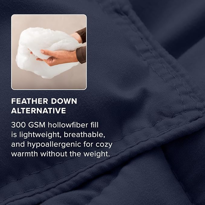 Bare Home Queen Comforter Set - 1800 Ultra Soft (Queen, Midnight) | All-Season, Breathable, Hypoallergenic, Premium 1800, Warm, Cozy