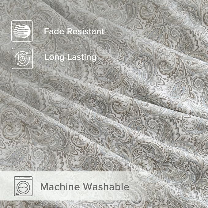 Comfort Spaces 100% Cotton Percale Sheets Cal King Size 4 Pc, Paisley Multi | Crisp, Cool & Breathable Bed Sheets, 14" Deep Pocket Fits Up to 16" Mattress, Lightweight, All Season Cozy, with Pillow Case