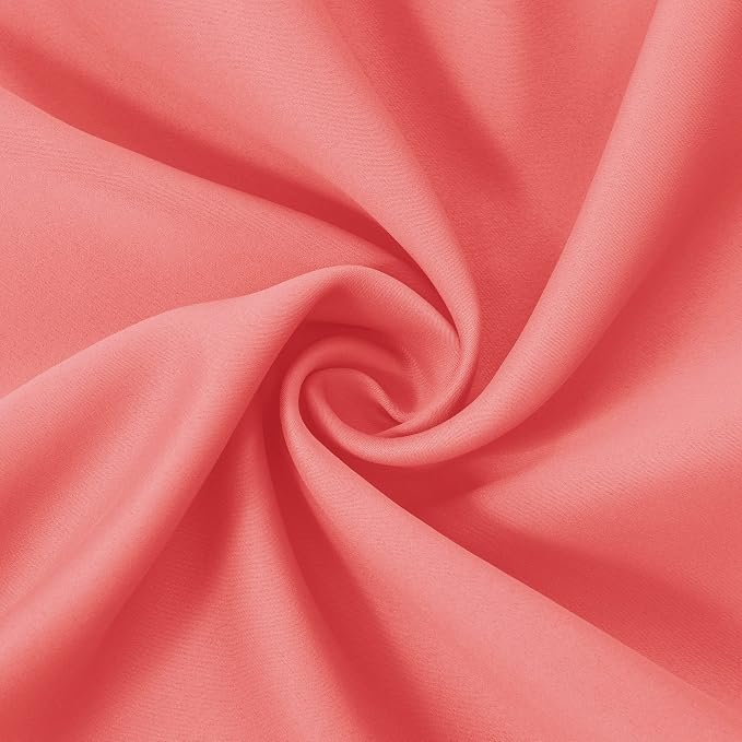 Blackout Curtains 66 x 95 inch/Coral Curtains Set of 2 Panels/Thermal Insulated Room Darkening Bedroom Curtains