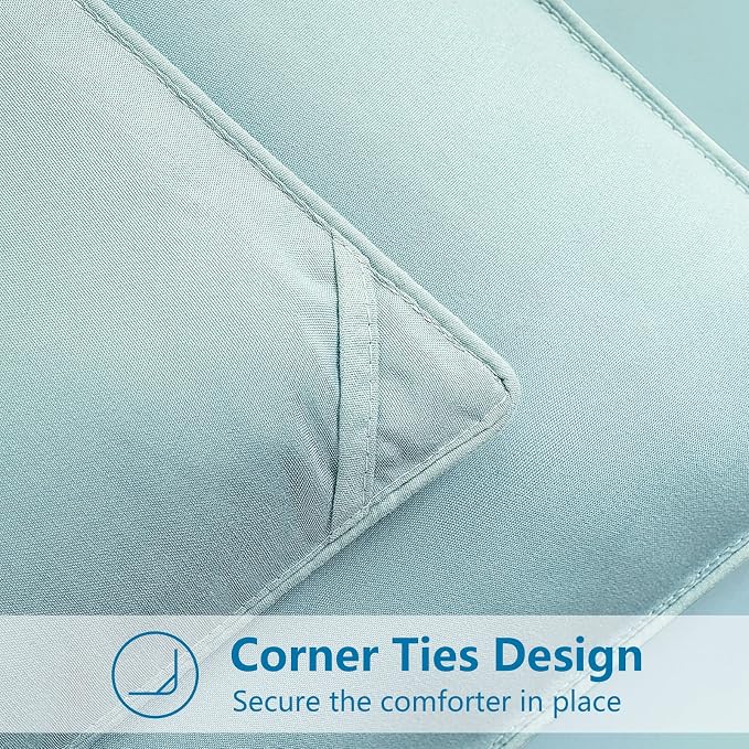 EASELAND Twin/Twin XL Down Alternative Comforter, Aqua, 64x88 Inches | Quilted Duvet Insert for College Dorm, Soft Lightweight Bedding with Corner Tabs, Breathable Machine Washable Dorm Essentials
