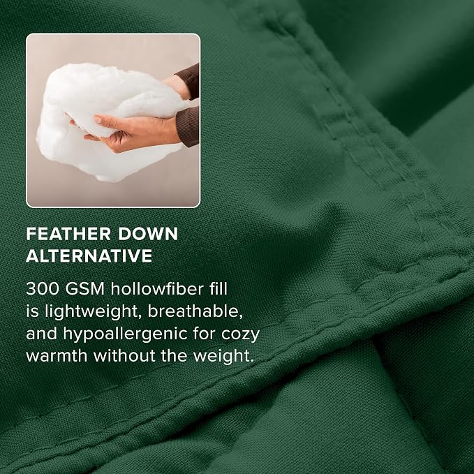 Bare Home Comforter Set - 1800 Ultra Soft (Oversized King, Forest Green) | All-Season, Breathable, Hypoallergenic, Premium 1800, Warm, Cozy