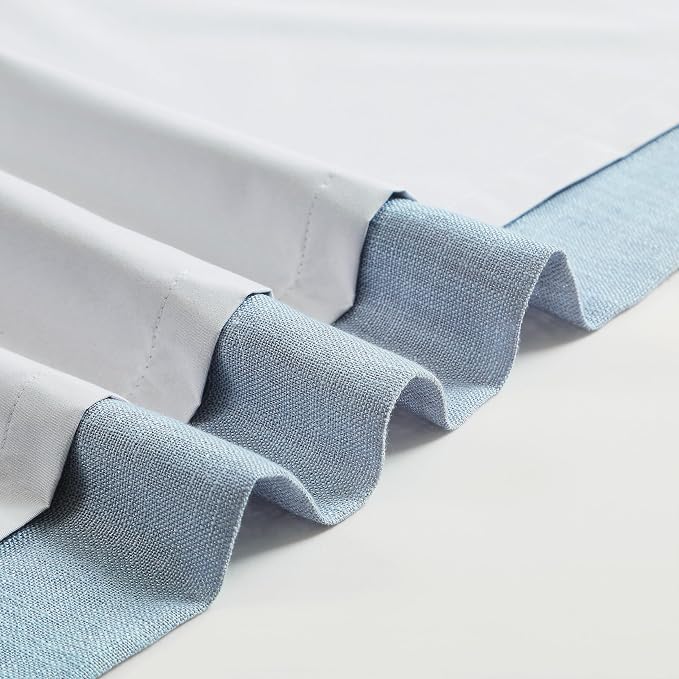 WEST LAKE Bailey Pinch Pleat Blackout Curtains with Liner 112 Inches Long | Dusty Blue Modern Textured Drapes for Bedroom Living Room,Thermal Insulated Window Treatment,60"Wx112"L,1 Panel