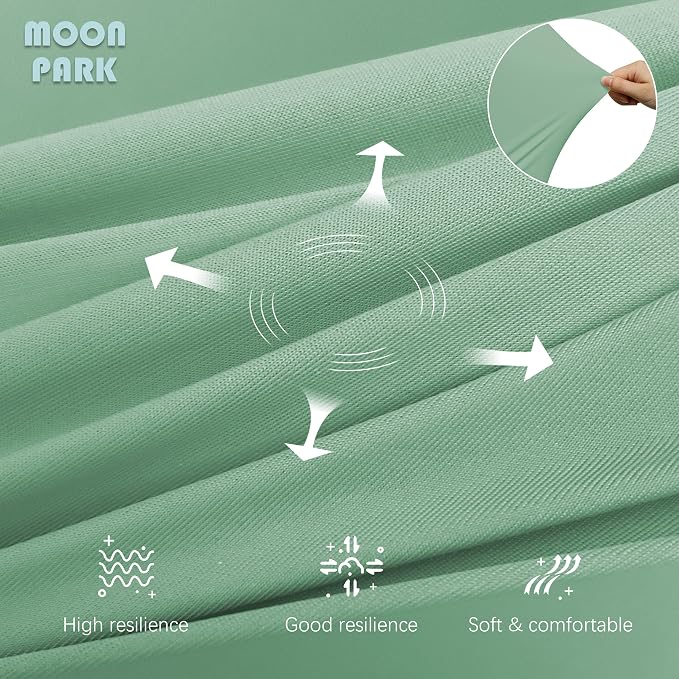 MOON PARK Pregnancy Pillows for Sleeping - U Shaped Full Body Maternity Pillow with Removable Cover - Support for Back, Legs, Belly, Hips - 57 Inch - Green - Cooling Cover