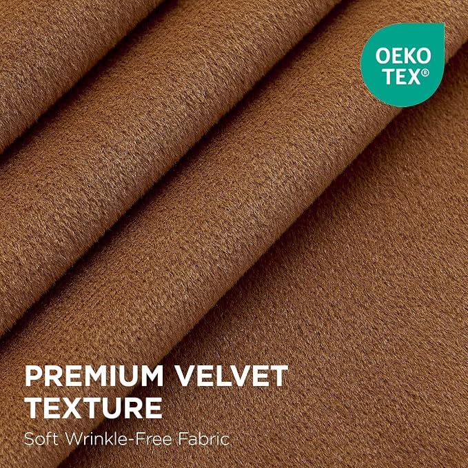 Joydeco 100% Blackout Curtains Velvet Black Out Curtain 96 Inch Drapes | for Bedroom Living Room, Heat and Light Blocking, Thermal Insulated Luxury Heavy Duty Curtain 2 Panels Back Tab&Rod Pocket