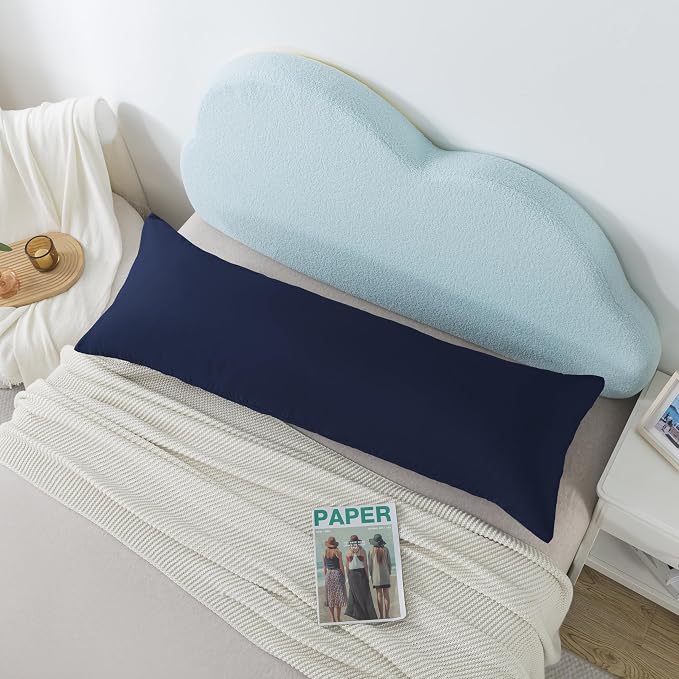 Ubauba Memory Foam Body Pillow with Cover, Full Large Body Pillows Insert for Adults with Envelope Closure Pillowcase, Firm & Fluffy Long Bed Pillows for Sleeping (20x54 inch, Navy)