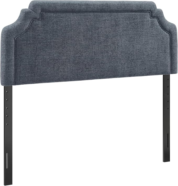 Modway Magnolia King Size Upholstered Fabric Headboard in Slate Blue - Padded Cushioned Headboard with Woven Heathered Upholstery and Adjustable Mounting Positions