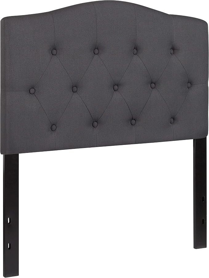 Flash Furniture Twin Tufted Fabric Headboard, Dark Gray | Adjustable Height, Easy Install, Bedroom Decor