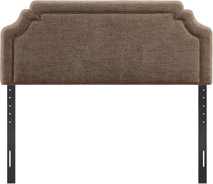 Modway Magnolia Full Size Upholstered Fabric Headboard in Mocha - Padded Cushioned Headboard with Woven Heathered Upholstery and Adjustable Mounting Positions