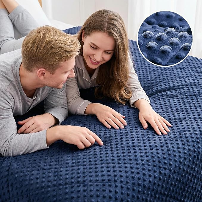 yescool Weighted Blanket for Adults 12 lb, 60 * 80in Queen Size Blanket | Minky Heavy Blanket for All Seasons Washable Weighted Blanket