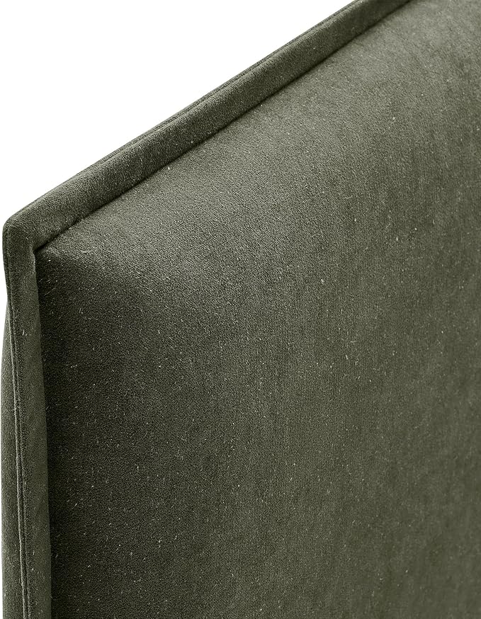 Modway Camille Twin Size Upholstered Linen Blend Headboard with Removable Slipcover – in Sage - Padded Pillow Style Headboard with Adjustable Mounting for Twin Beds
