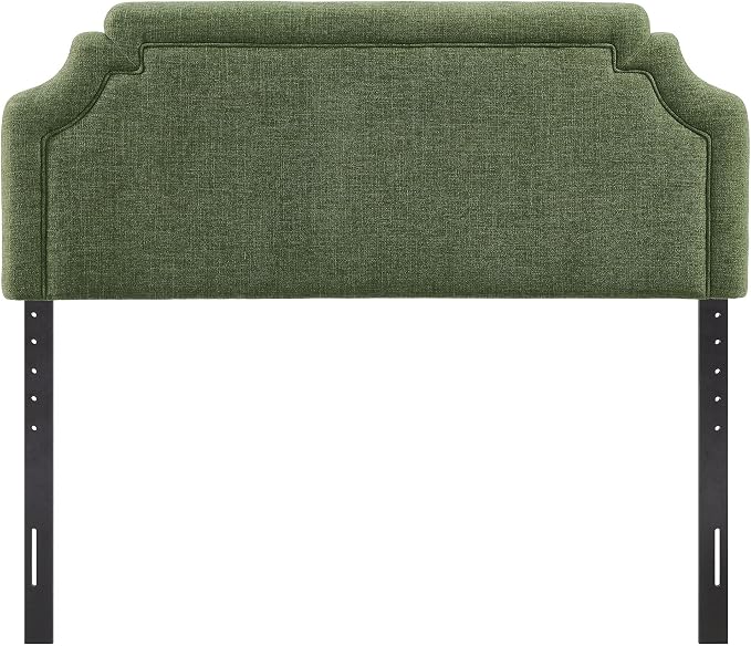 Modway Magnolia King Size Upholstered Fabric Headboard in Foliage - Padded Cushioned Headboard with Woven Heathered Upholstery and Adjustable Mounting Positions