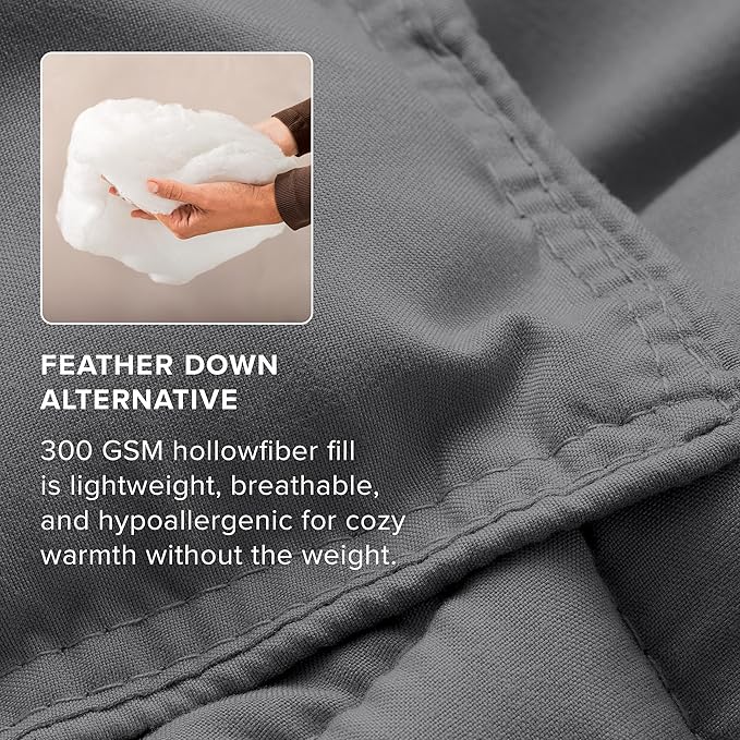 Bare Home Comforter Set - 1800 Ultra Soft (Oversized Queen, Grey) | All-Season, Breathable, Hypoallergenic, Premium 1800, Warm, Cozy