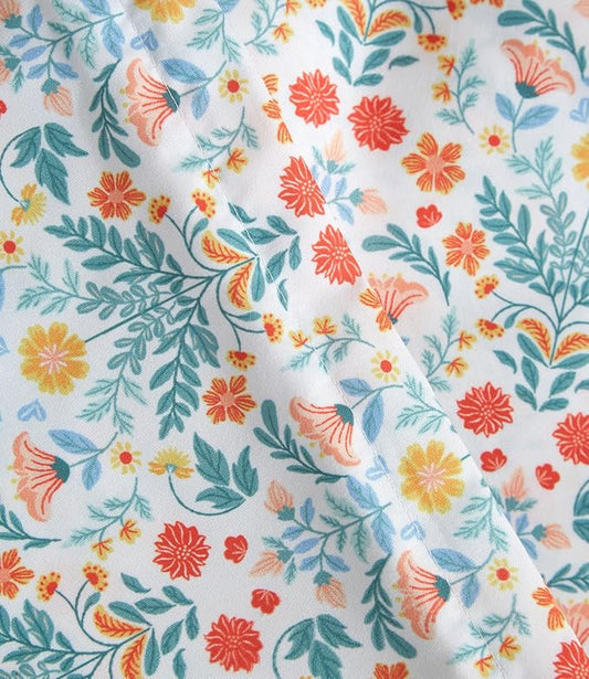 Duvet Cover Full Size - Floral Duvet Cover - 3 Piece - Amalfi Blooms | Soft Floral Duvet Cover 80 x 90 with 2 Pillow Shams, Zipper Closures & Ties, Floral Bedding for Women, Men, Kids & Teens
